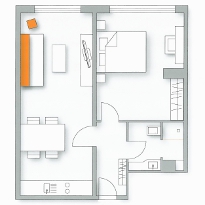 Floor plan of a Two-Room-Apartment